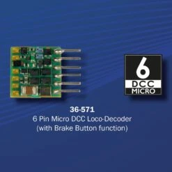 Bachmann 6 Pin Micro DCC Loco-Decoder (with Brake Button Function)