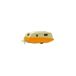 Oxford Diecast Caravan Orange And Cream