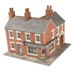 Metcalfe N Corner Shops - Red Brick - N Scale