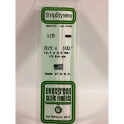 Evergreen EG115 .015 X .100 (0.38 X 2.5mm) Strip (10)