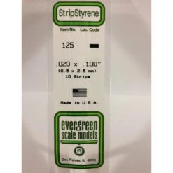 Evergreen EG125 .020 X .100 (0.50 X 2.5mm) Strip (10)