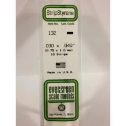 Evergreen EG132 .030 X .040 (0.75 X 1.0mm) Strip (10)