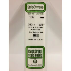 Evergreen EG166 .080 X .125 (2.0 X 3.2mm) Strip (8)