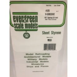 Evergreen EG4125 .125(3.2mm)sp .021(0.53mm)wd V-Groove