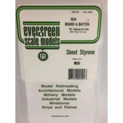 Evergreen EG4544 .125(3.2mm)sp .025(0.62mm)wd Board + Batten