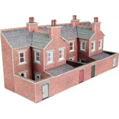 Metcalfe N L/R House Back - Brick - N Scale