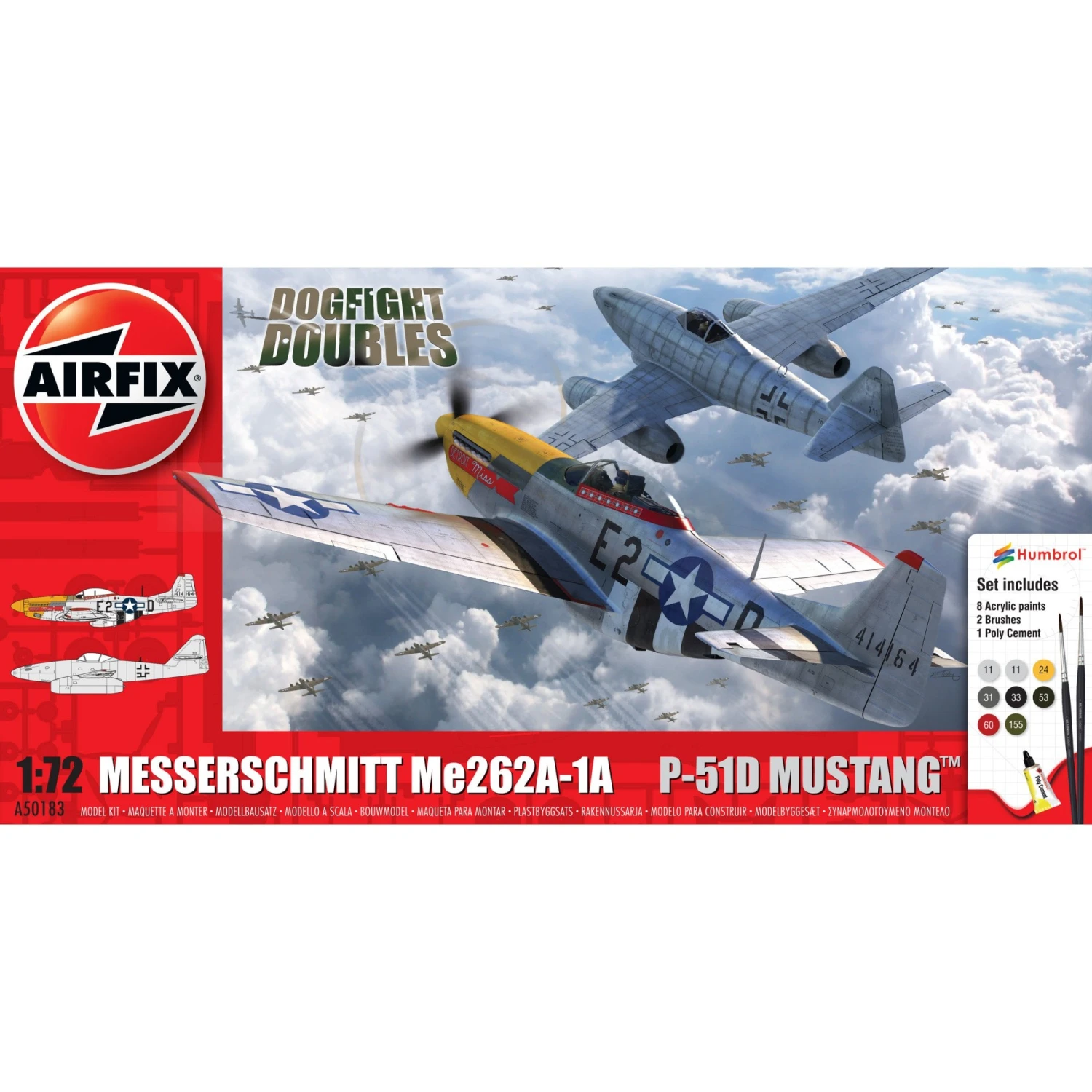 Airfix Messerschmitt Me262 & P-51D Mustang Dogfight Double