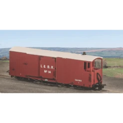 Peco OO-9 L&B 8 Ton Bogie Goods Brake Van, L&B Livery, Red, No.14