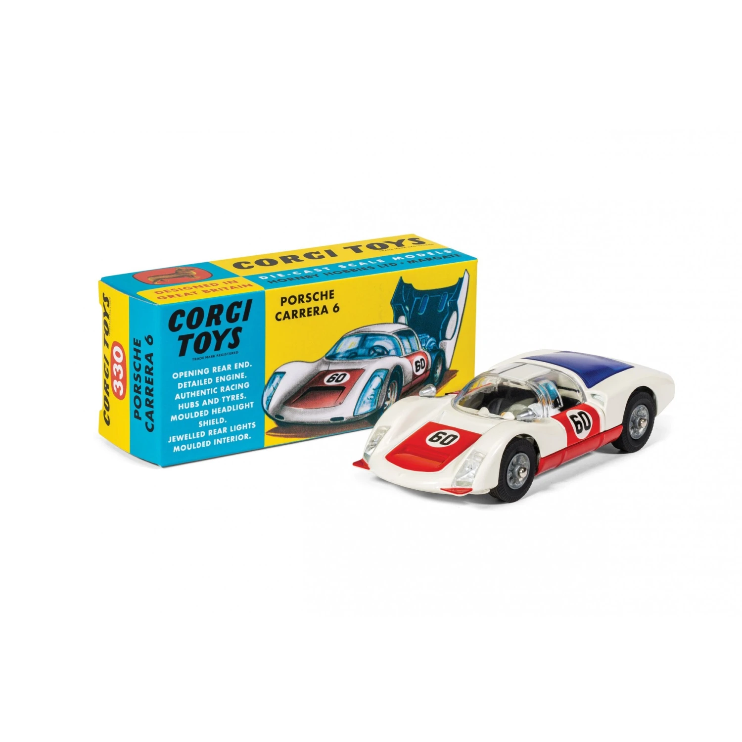 Corgi Porsche Carrera 6 - Red And White (Retro Packaging)