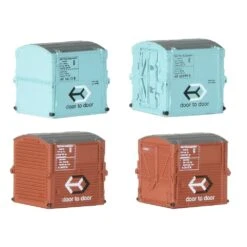 Graham Farish Type A Containers BR Bauxite (x2) & Type AF Cont. BR Ice Blue (x