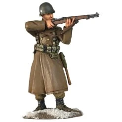 W.Britain US Airborne Infantry In Greatcoast Standing - Firing M-1 Garand